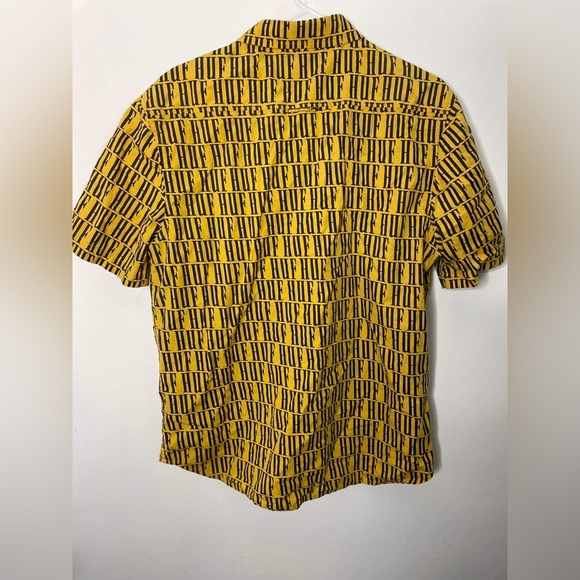 HUF Night Market All Over Logo Repeat Print Shirt size large - Picture 2 of 6